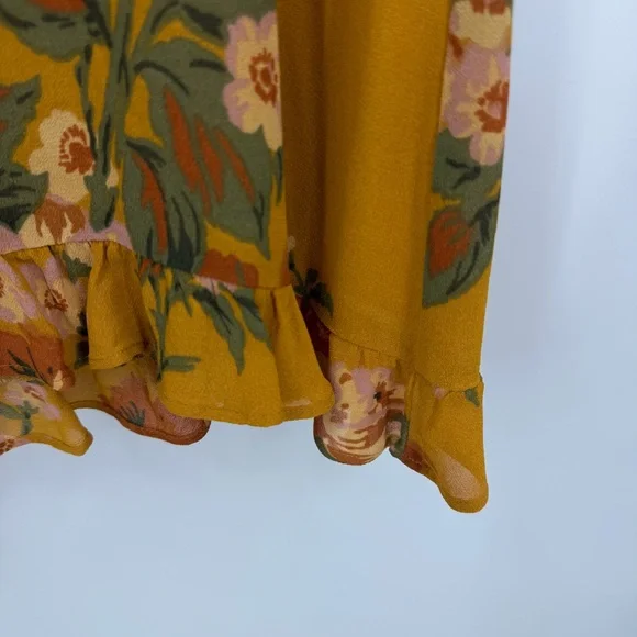 Reformation Scarlett V-Neck Mini Dress Orange Floral Size 4 - Picture 6 of 12